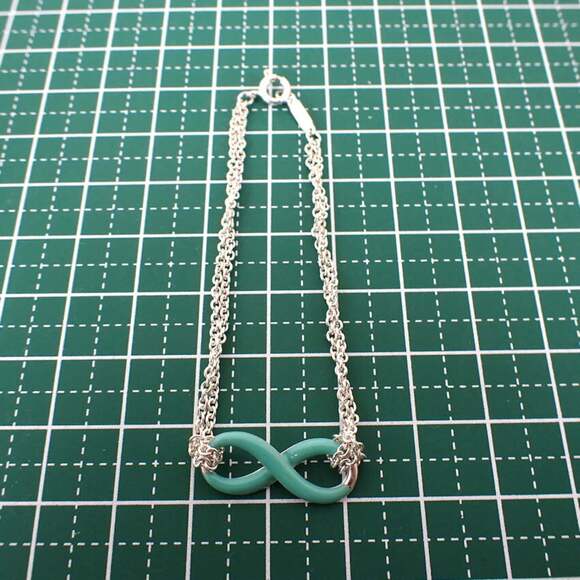 TIFFANY 925 Infinity Blue Double Chain Bracelet